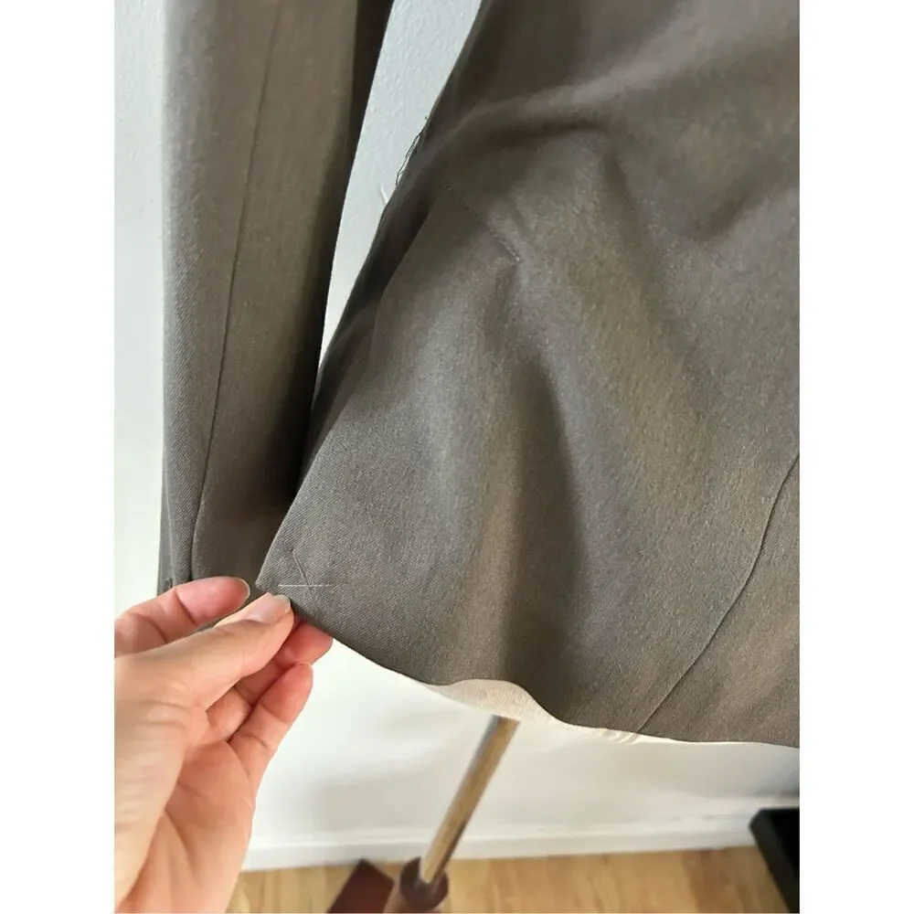 Express blazer classy stylish form fitting size 6 color is grayish olive green